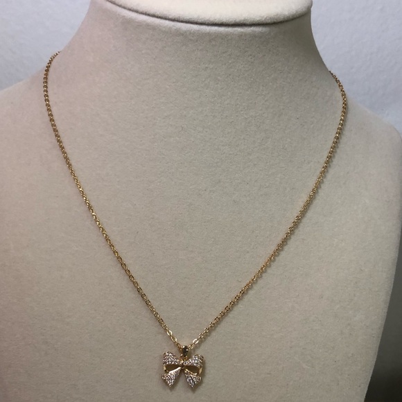 Yellow gold bow necklace - Picture 4 of 4